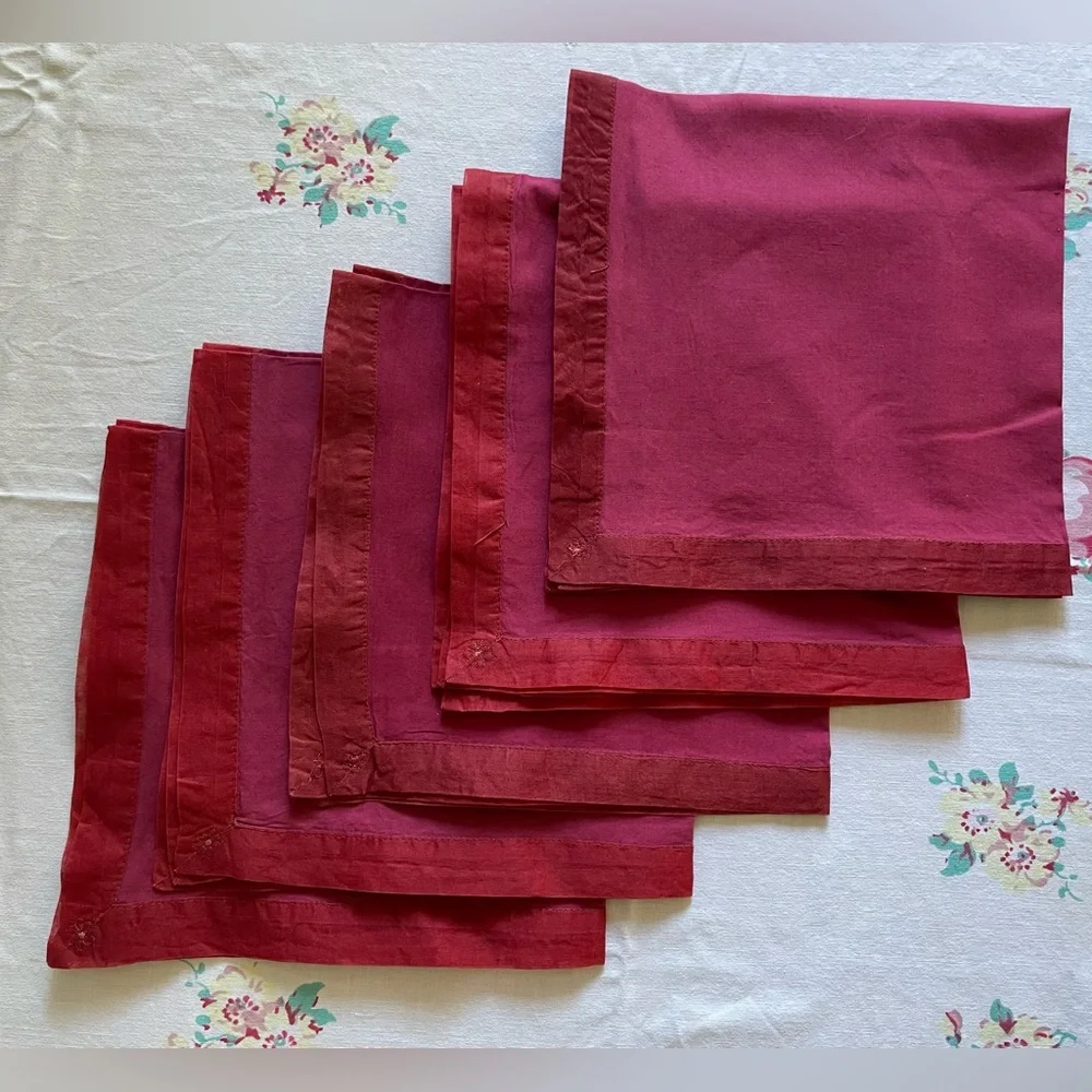 Set of 5 Cotton Napkins Made in India kar.a.van 20” Square